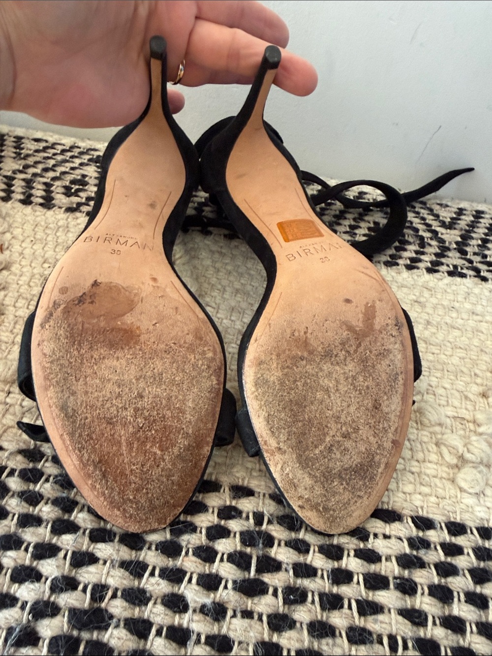 Alexandre Birman Black Suede Bow Ankle-Tie Heels - Picture 4 of 7